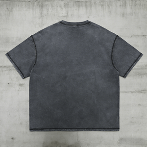 T-shirts pour hommes en coton 100% tricoté, respirants, écologiques, lavés à l'acide, à manches courtes, style streetwear, avec logo personnalisé - Product Image 5