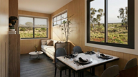 Maison conteneur modulaire préfabriquée résidentielle de 40 pieds sur 20 pieds, conception durable, aménagement personnalisé