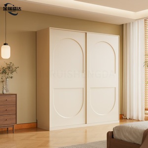 Armoire coulissante à portes arquées JRSD en chêne massif, placard en bois de 18 mm d'épaisseur de qualité ENF, grande armoire de rangement pour chambre à coucher - Product Image 4