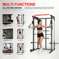 Máquina Smith de Alta Resistencia para Gimnasio en Casa, Equipo de Fuerza, Rack de Potencia Multifuncional con Cable para Entrenamiento en Casa