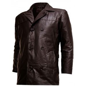 2025 manteau en cuir de luxe pardessus haute qualité qualité personnalisé Plaid pour hommes mode veste décontractée hommes en peau de mouton Long manteau en cuir - Product Image 1