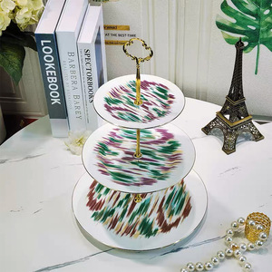 Horse Pattern Three-layer Ceramic Fruit <b>Tray</b> New Year Dining Table <b>Snack</b> Storage <b>Tray</b> Candy and Nut <b>Tray</b> - Product Image 5
