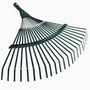 TDF Cucharas de hojas de madera Rastrillos de mano de madera con mango de tubo de acero, jardín de mano grande ergonómico - Product Image 1