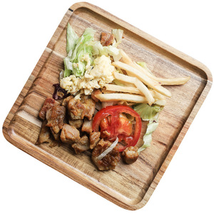 Plato rectangular para desayuno, bandeja minimalista de madera maciza, plato de madera estilo japonés para restaurante occidental, venta al por mayor - Product Image 4