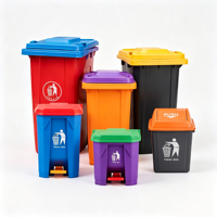 Vente directe usine – Poubelle extérieure à pédale 1100L, 660L, 360L, 240L, 120L – Conteneur à déchets en plastique avec roues