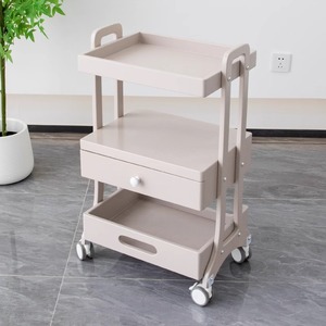 Carrito de Salón Moderno de Madera de Alta Gama con 4 Ruedas, Cajón Multifuncional <span class=keywords><strong>M</strong></span>óvil para Belleza, Arte de Uñas y Bordado - Product Image 1