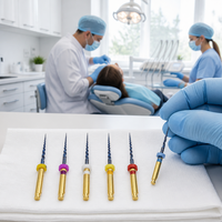 Grandes lime endodontiques rotatives NiTi bleues à activation thermique, à anneaux de codage couleur, instruments flexibles, tailles assorties pour usage clinique