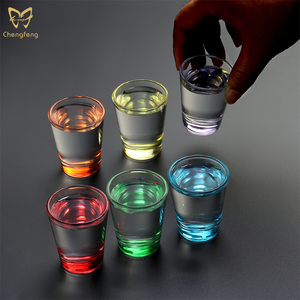 Amzaon แก้วช็อตสีสันสดใสขนาด<span class=keywords><strong>1</strong></span>.9ออนซ์แก้ววิสกี้ขนาดเล็กฐานหนักแก้ววิสกี้แก้วช็อตสีส่วนตัว - Product Image 4