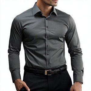 เสื้อเชิ้ตผู้ชายสีพื้น ผ้าฝ้าย 100% สไตล์ลำลองธุรกิจ ปกติดกระดุม เป็นมิตรกับสิ่งแวดล้อม แห้งเร็ว - Product Image 4