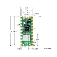 Carte de développement originale 520 Ko SRAM 4 Mo Flash Raspberry Pi Pico 2 W Kit de démarrage RP2350 Dual-core Dual-Architecture WiFi BLE 2 W