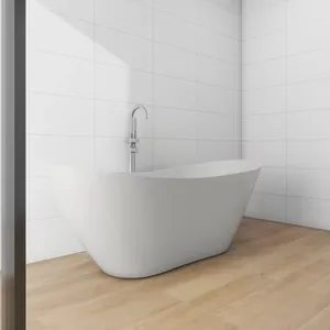 ICEGALAX Acrylic Bath Tub Freestanding Soaking Bathtub Stand Alone Walk-in Hot Tubs for Bathroom
