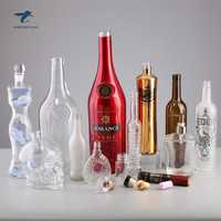 Bouteilles en verre de haute qualité personnalisées pour vodka, whisky, brandy, tequila, 200 ml, 375 ml, 500 ml, 700 ml, 750 ml, 1000 ml, vente en gros, usine