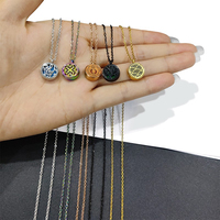 Collier diffuseur pour femmes, bijoux en acier inoxydable, or noir, 12 mm, huile essentielle, aromathérapie, pendentif de parfum