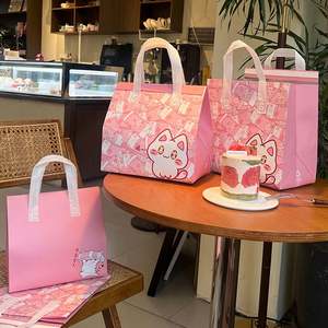 Bolsa Térmica Personalizable de Tela No Tejida, Bolsa Aislante Desechable para Alimentos, para Té, Pizza, Restaurante, Bolsas para Llevar Comida - Product Image 1