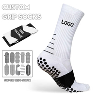 Chaussettes de football antidérapantes à haute adhérence avec logo personnalisé sur le dessus - Absorbantes et à séchage rapide pour l'entraînement en équipe (hommes/femmes)