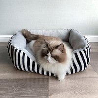 Canapé paresseux pour chien et chat en flanelle, coussin épais uni, quatre saisons, universel, fourrure, nid chaud d'hiver pour enfants