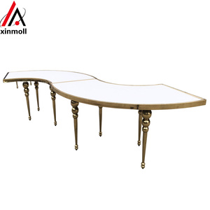 KHÁCH SẠN đám cưới bên vàng khung Trắng Đầu Rắn biến áp bảng Serpentine thiết kế thép không gỉ tổ chức sự kiện bảng - Product Image 5