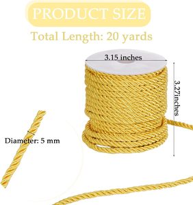 <span class=keywords><strong>Cordon</strong></span> en satin torsadé <span class=keywords><strong>de</strong></span> qualité supérieure <span class=keywords><strong>de</strong></span> 5 mm, <span class=keywords><strong>cordon</strong></span> à 3 brins, <span class=keywords><strong>cordon</strong></span> doux pour la décoration artisanale, la décoration <span class=keywords><strong>de</strong></span> la maison, les attaches <span class=keywords><strong>de</strong></span> rideaux - Product Image 2