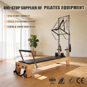 ZENJOY Torre de <span class=keywords><strong>Pilates</strong></span> Comercial de Madera de Roble al por Mayor con Medio Trapecio para Entrenamiento de Core, Uso en Gimnasios y Estudios - Product Image 1