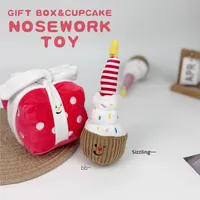 Jouet en peluche écologique pour chien-Boîte cadeau de dés à mastiquer pour friandises Jouet interactif pour animaux de compagnie à renifler