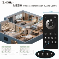 C101A Aipin Contrôleur PWM intelligent Tuya 2.4G Mini DC12-24V MESH 4 Zones avec Groupe et Synchronisation à Distance, IP20, Portée 30M, Charge Maximale 360W, Variateur