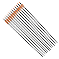 Flèches en carbone TIGER ARCHERY de 30 pouces pour la pratique et la chasse, plumes en plastique, pointes amovibles, arcs à poulies et arcs classiques (lot de 12) Modèle