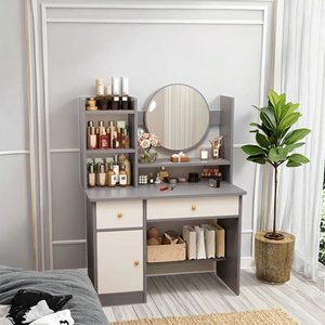 Muebles Modernos <span class=keywords><strong>para</strong></span> Dormitorio de Estilo Chino, <span class=keywords><strong>Tocador</strong></span>/Cómoda/<span class=keywords><strong>Mesa</strong></span> de Baño/<span class=keywords><strong>Mesa</strong></span> de Vanidad con Espejo LED Iluminado, Panel <span class=keywords><strong>para</strong></span> Sala de Estar - Product Image 2