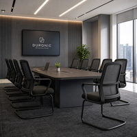 Chaise de bureau ergonomique à dossier moyen en maille avec support lombaire, accoudoirs fixes, chaise de travail pivotante pour ordinateur