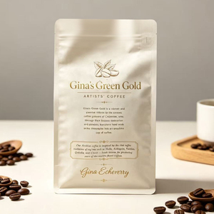 ถุงกาแฟแบบตั้งได้พิมพ์โลโก้ได้  ฐานแบน  แบบซิปล็อค  ทำจากกระดาษคราฟท์ สำหรับบรรจุเมล็ดกาแฟ - Product Image 4
