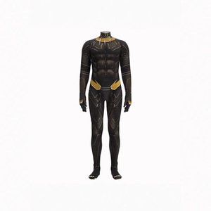 Costume de cosplay Panthère Noire pour enfants, combinaison musclée, tenue de héros Marvel pour jeu de rôle anime, 8-13 ans, polyester, style urbain - Product Image 1