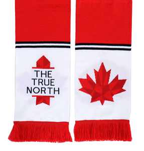 Bufanda de Fútbol Personalizada al por Mayor de Alta Calidad, Estilo Retro Ecológico, 100% Acrílico, Diseño de Punto HD para Decoración de Canadá - Product Image 4