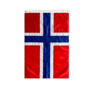 屋内屋外3X5ftプリント210Dポリエステル国旗ノルウェー国旗真鍮グロメット付き