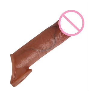 Wiederverwendbares Kondom Penisverlängerung Ärmel längere Ärmel Kristallvergrößerungs-Kondom männliches Silikon-Kondom für Männer - Product Image 1
