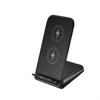 Support de téléphone de bureau à charge sans fil double bobine 15W avec port Type-C, vente en gros exclusive transfrontalière, charge rapide