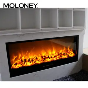 Wall Mount Electric Fireplace Higher Heat Temperature Cold Orange Fire