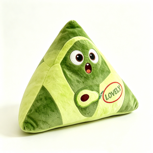 Peluche Zongzi, coussin en forme de boulette de riz, peluche du Festival des Bateaux-Dragons, coussin alimentaire triangulaire, peluche patchwork verte, fête chinoise - Product Image 2