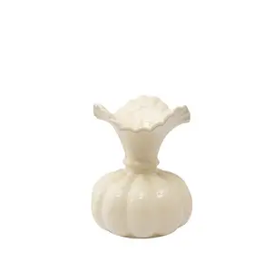 Modern Retro Ruffled Pumpkin Ceramic Tabletop Vase Ins Wind Niche Home Flower Arrangement Accessory