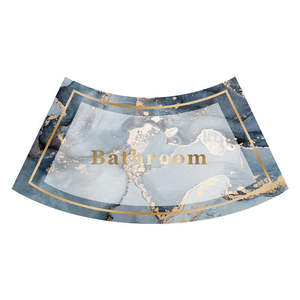 Alfombra de Baño Curva en Forma de U, de Fibra de Poliéster, Antideslizante, de Secado Rápido, con Diseño Impreso - Product Image 3