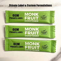 OEM Private Label Volwassen Suiker Vrij Gefermenteerd Monniksvrucht Zoetstof Poeder Bevordert de Spijsvertering Aangepaste Sachets