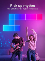 Lumière à changement de couleur activée par le son, lumière d'ambiance rythmique musicale haut de gamme, quantique modulaire mural