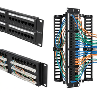 Panneau de brassage modulaire vide 48 ports 2U standard 19 pouces avec support de montage en rack pour câble Keystone Jack blindé Cat6