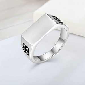 Nouvelle bague signet pour homme personnalisée 2023, argent sterling 925, sans nickel, chrome, haute qualité, tendance pour homme, plaqué rhodium - Product Image 5