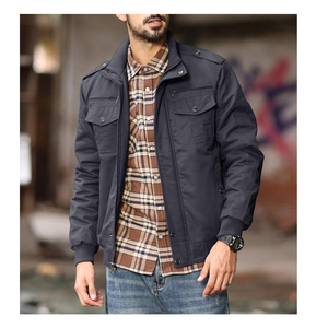 Chaqueta Bomber Unisex de Lona para Invierno, Estilo Vintage con Cuello Mao, Cierre de Cremallera, Duradera, Elegante, Cómoda, Ligera y Resistente al Viento - Product Image 6