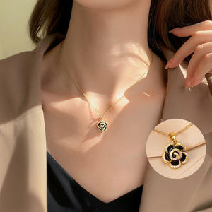 2024 אופנה טיטניום פלדת כנפי שרשרת קסם צורת טיפה זירקון גדילי שרשרת לנשים בנות - Product Image 2