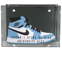 Boîte de présentation en acrylique transparent durable, étui de rangement résistant aux UV pour baskets, idéal pour la collection, l'affichage à la maison