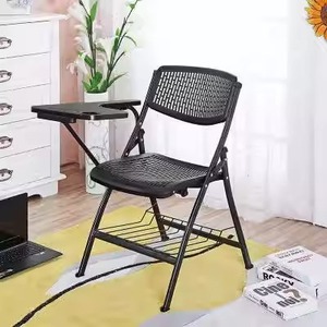 Lu เก้าอี้ประชุมฝึกพับได้ทำจากพลาสติกตาข่ายระบายอากาศได้ดีพร้อมกระดานเขียนสำหรับการเรียนการสอนโต๊ะและเก้าอี้แบบบูรณาการ - Product Image 4