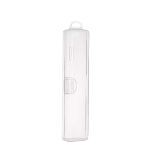 Étui à pinceaux de maquillage portable, blanc transparent avec couvercle anti-poussière, organisateur de cosmétiques de voyage pour fards à paupières et crayons à sourcils - Product Image 5