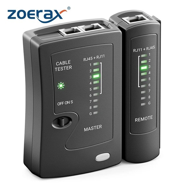 ZoeRax RJ45 RJ11 Network Cable Tester, Ethernet Wire Test Tool for Cat5 Cat5e Cat6 LAN & Telephone Line