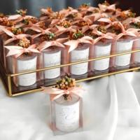 Bougie en cire de soja naturelle OEM, directement de l'usine, dans un bocal en verre avec étiquette personnalisée pour les cadeaux de mariage et les cadeaux d'événements