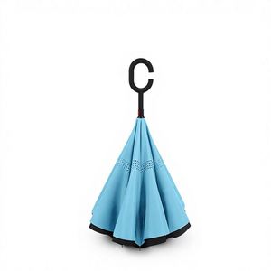 Custom Logo <b>Windproof</b> Double Layer Oversize <b>Umbrella</b> Inverted Reverse Upside Down C-Shaped Handle Rain <b>Umbrella</b> - Product Image 1